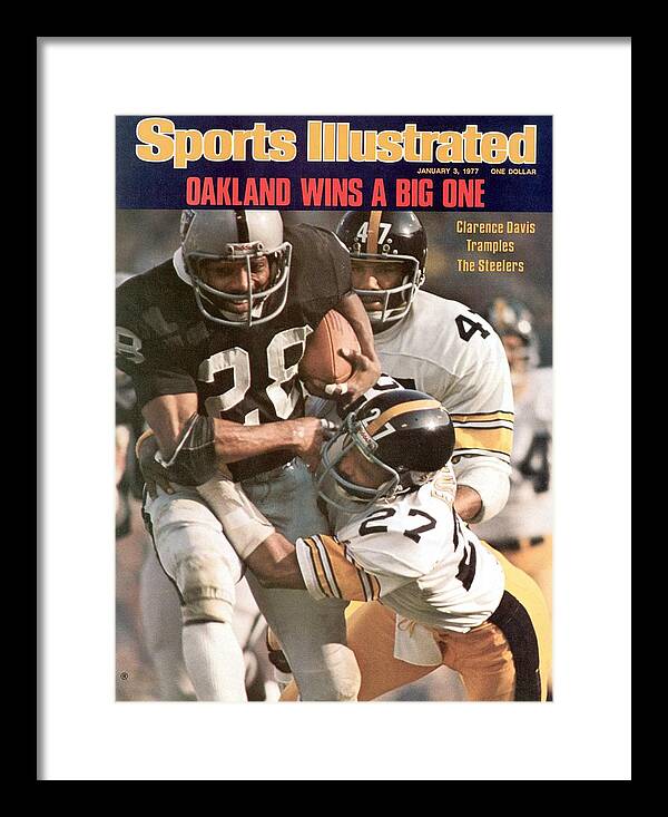 Playoffs Framed Print featuring the photograph Oakland Raiders Mark Van Eeghen, 1976 Afc Championship Sports Illustrated Cover by Sports Illustrated