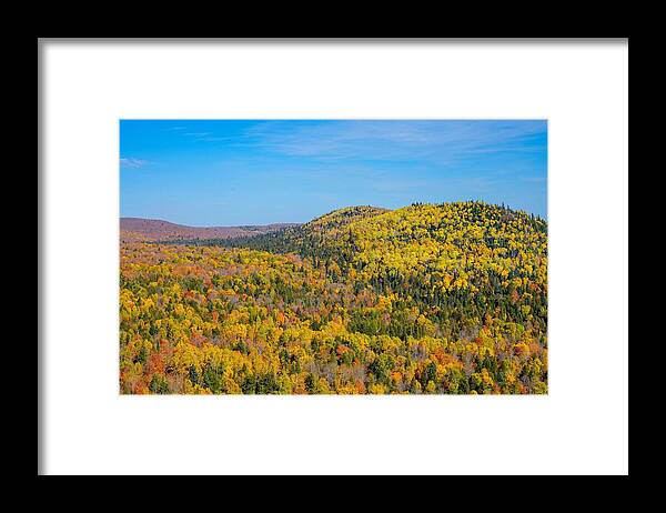 Panorama Framed Print featuring the photograph Oberg Mountain in Autumn by Susan Rydberg