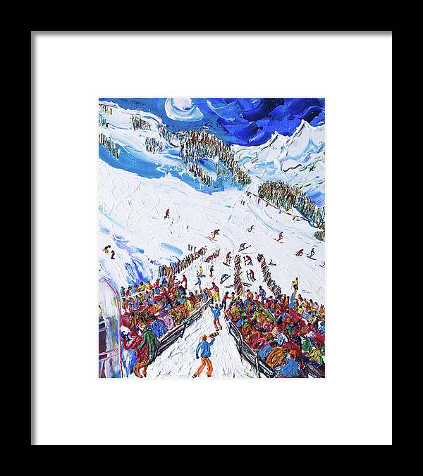 Austria Framed Print featuring the painting Obergurgl Nederhutte ski print by Pete Caswell