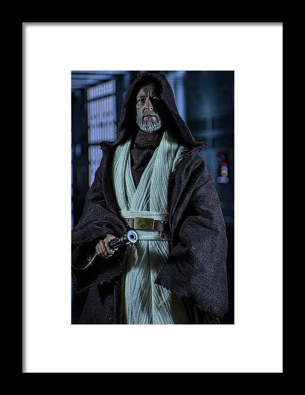 Obi Wan Kenobi Framed Print featuring the digital art Obi Wan by Jeremy Guerin