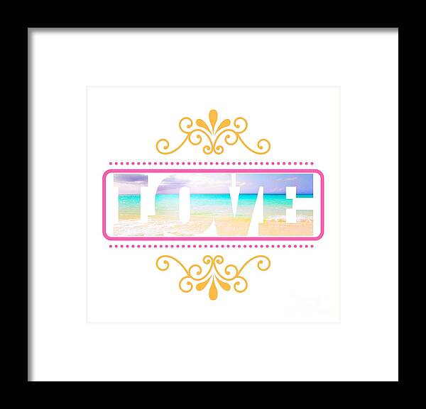 Love Framed Print featuring the digital art Ocean Love Adorned by Becqi Sherman