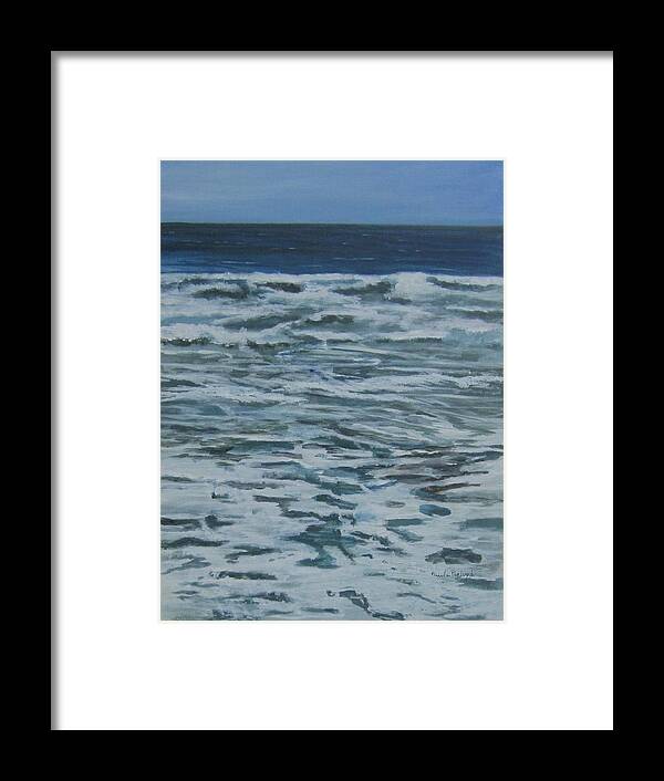 Painting Framed Print featuring the painting Ocean, Ocean and More Ocean by Paula Pagliughi