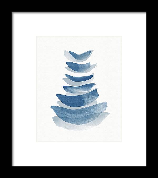 Abstract Framed Print featuring the mixed media Ocean Zen 2 - Art by Linda Woods by Linda Woods