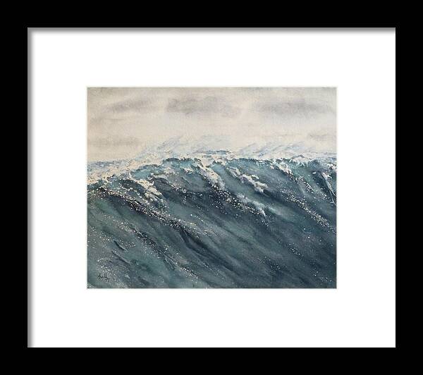 Ocean Framed Print featuring the painting Ocean's Wave by Kelly Mills