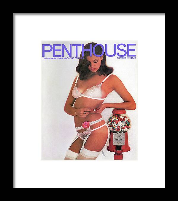 October 1976 Penthouse Cover Featuring Susanne Saxon Framed Print by  Penthouse - Pixels