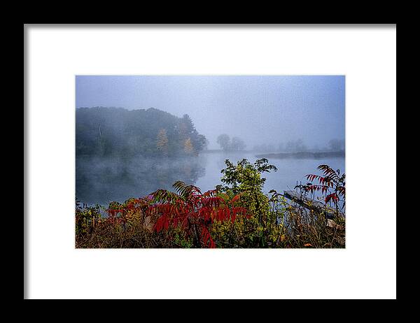 Hayward Garden Putney Vermont Framed Print featuring the photograph October Fog II by Tom Singleton