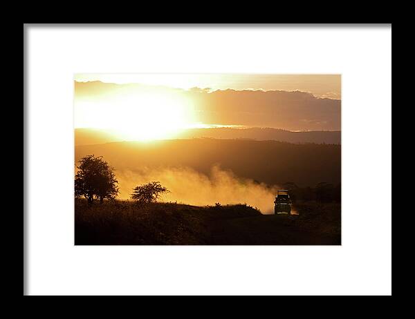 Scenics Framed Print featuring the photograph Off Road Vehicle At Sunset by Wldavies