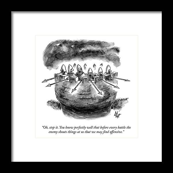 oh Framed Print featuring the drawing Offensive Remarks by Frank Cotham