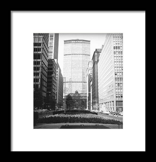 Corporate Business Framed Print featuring the photograph Office Buildings In American City, B&w by George Marks