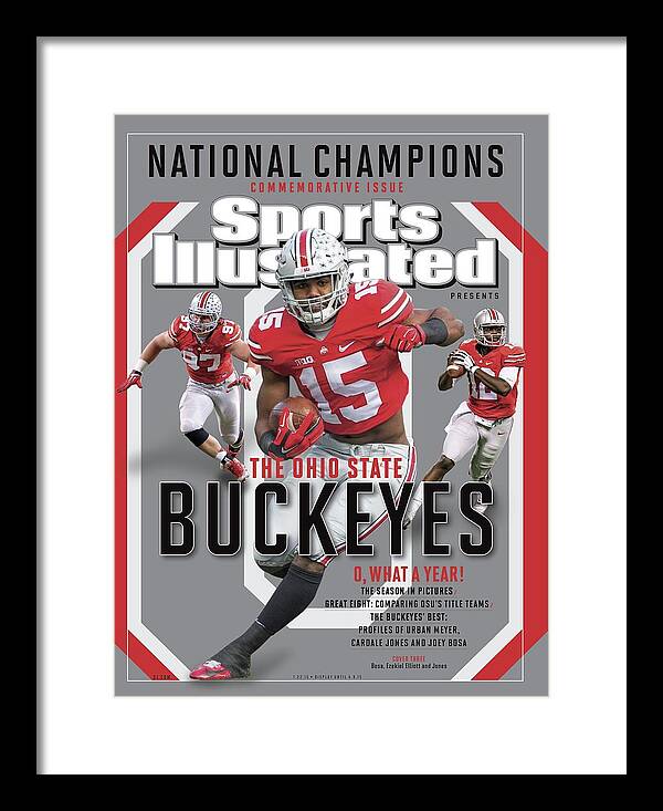 Ohio State Buckeyes Framed Print featuring the photograph Ohio State University 2014 Ncaa National Champions Sports Illustrated Cover by Sports Illustrated