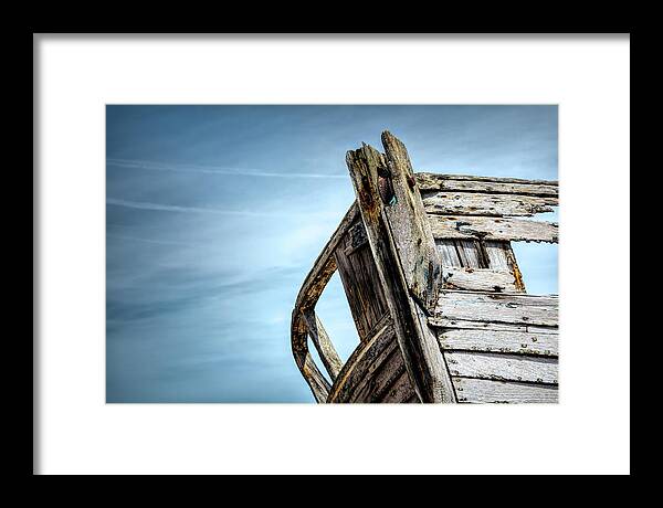 Dungeness Framed Print featuring the photograph Old Abandoned Boat Landscape by Rick Deacon