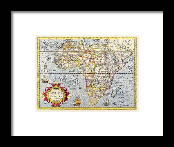 World Map Framed Print featuring the digital art Old Africa Map by Gary Grayson
