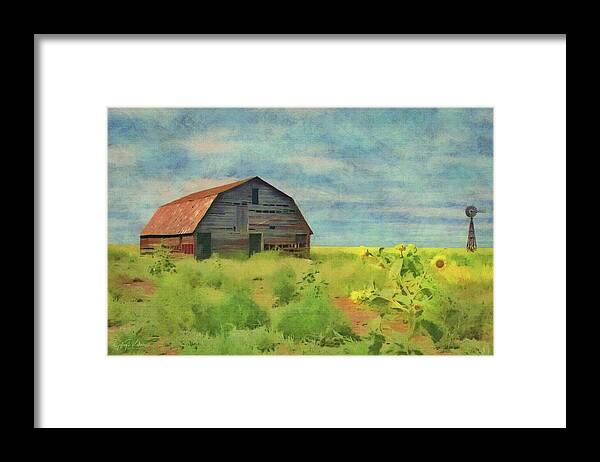 Oklahoma Framed Print featuring the painting Old Barn Amongst the Weeds by Jeffrey Kolker