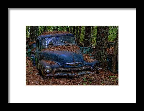Abandoned Framed Print featuring the photograph Old Blue Chevy by Darryl Brooks