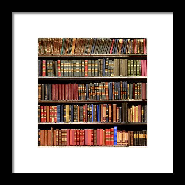 Paperback Framed Print featuring the photograph Old Books In Library Shelf by Luoman