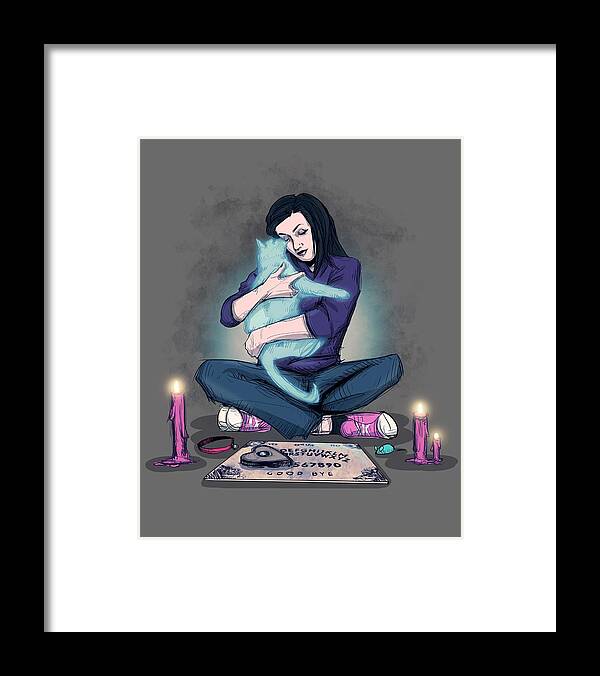 Ouija Framed Print featuring the drawing Old Friend by Ludwig Van Bacon