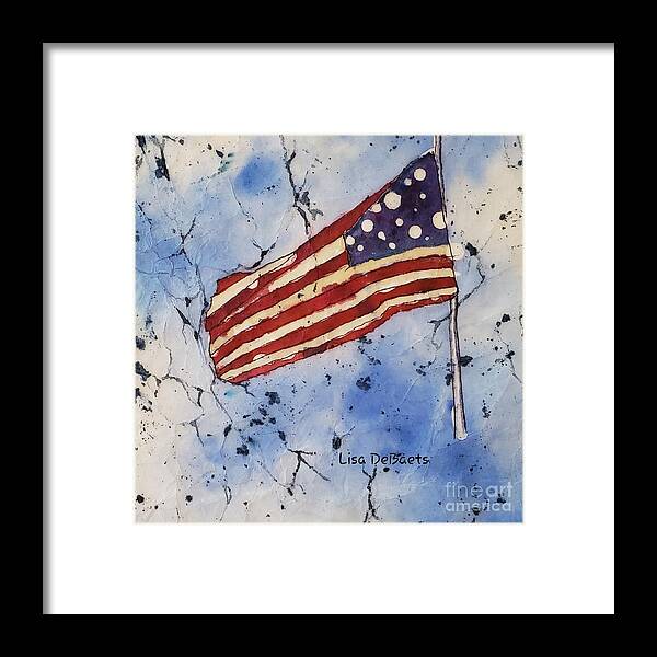 American Flags Framed Print featuring the painting Old Glory by Lisa Debaets