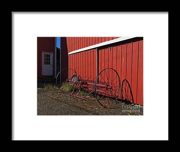 Agriculture Framed Print featuring the photograph Old Hay Rake 2 by Mark Miller