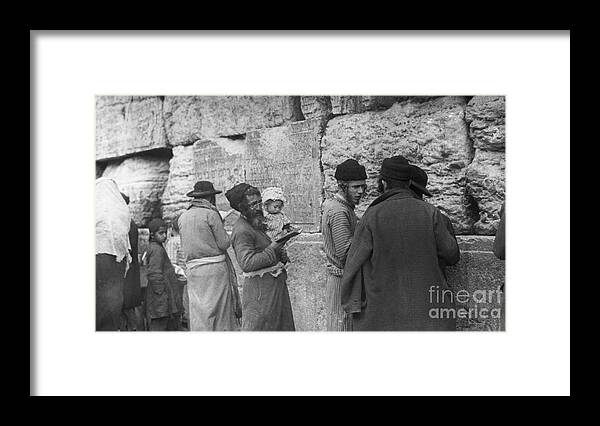 People Framed Print featuring the photograph Old Jews Teaching Young At Wall by Bettmann