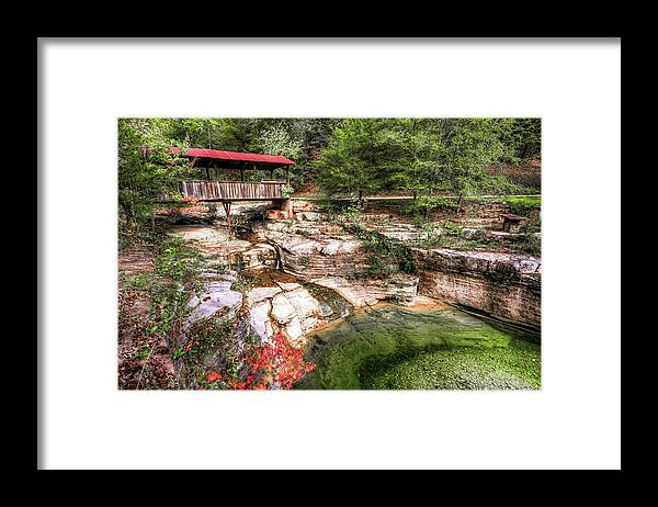 America Framed Print featuring the photograph Old Ponca Covered Bridge - Arkansas Ozark Mountains by Gregory Ballos