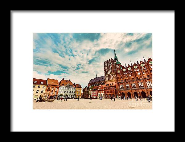 Stralsund Framed Print featuring the photograph Old town of Stralsund, Germany by Michal Bednarek