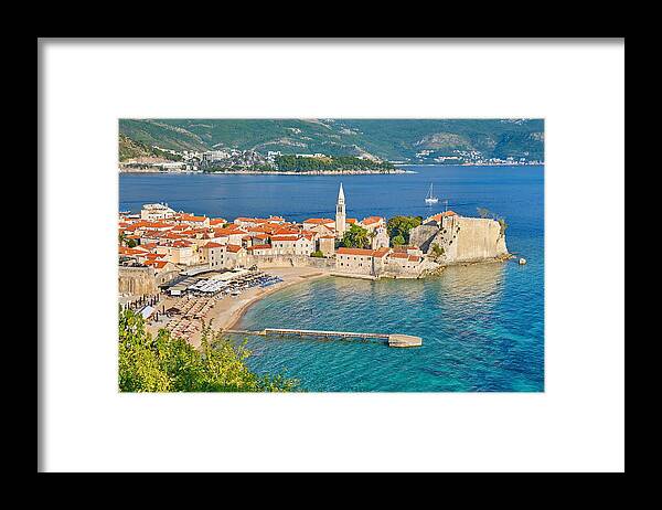 Landscape Framed Print featuring the photograph Old Town Stari Grad, Budva, Montenegro by Jan Wlodarczyk