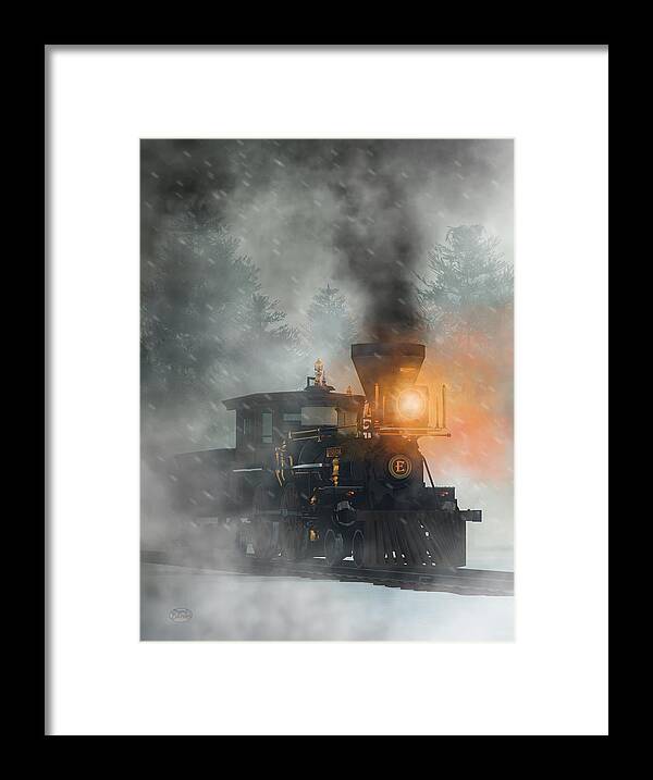 Train Framed Print featuring the digital art Old West Steam Train by Daniel Eskridge