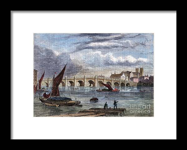 Scenics Framed Print featuring the drawing Old Westminster Bridge In 1754, 19th by Print Collector