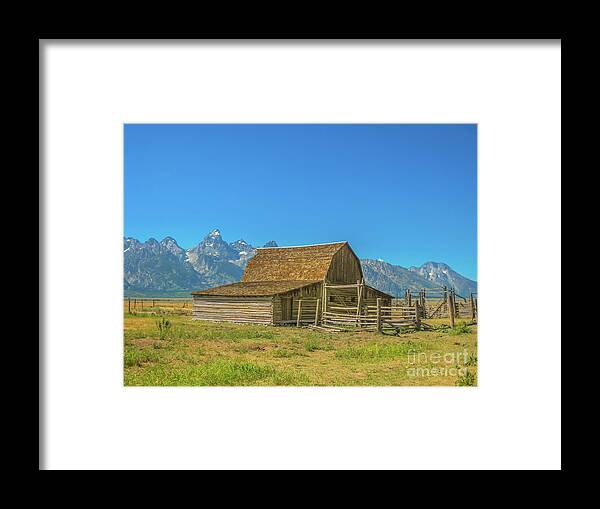 Grand Teton Framed Print featuring the photograph Old wooden Barn Grand Teton by Benny Marty