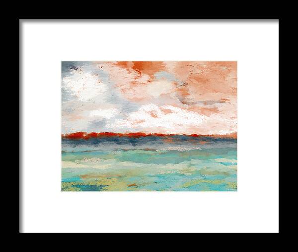 Landscape Framed Print featuring the painting On The Horizon- Art by Linda Woods by Linda Woods