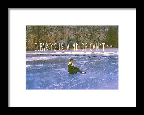 A Framed Print featuring the photograph ON THE ICE quote by JAMART Photography