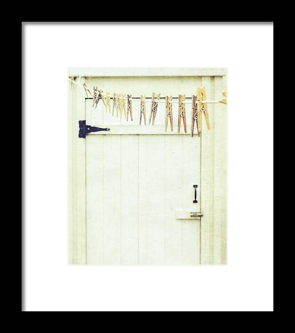 Clothes Line Framed Print featuring the photograph On the Line by Lupen Grainne