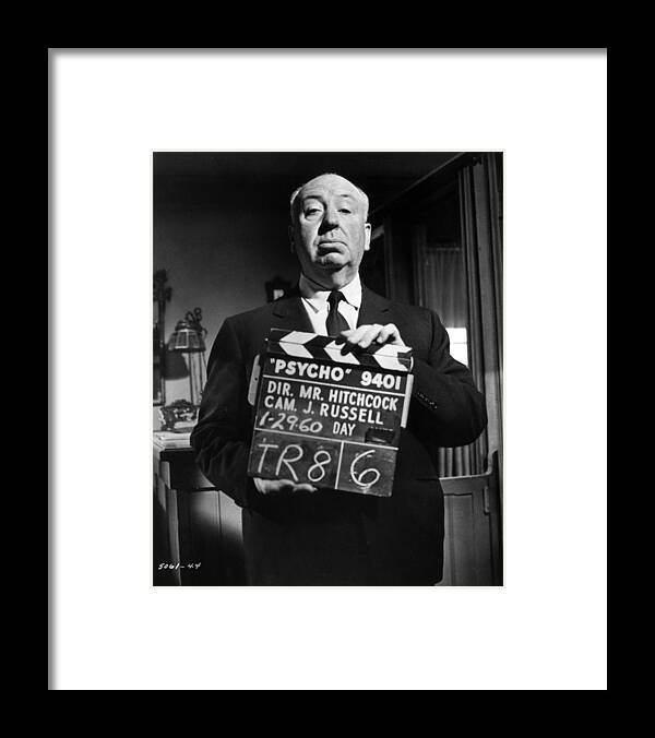 Alfred Hitchcock Framed Print featuring the photograph On The Set Of Psycho by Hulton Archive
