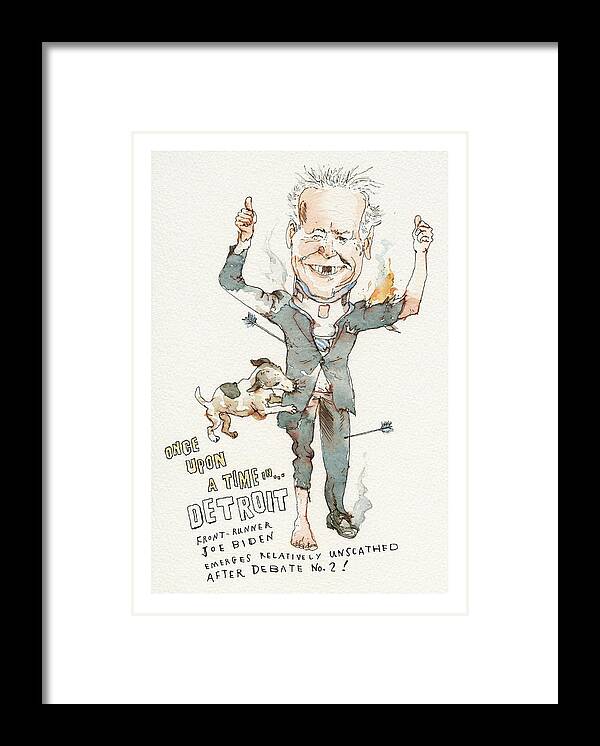 Captionless Framed Print featuring the painting Once Upon a Time . . . in Detroit by Barry Blitt