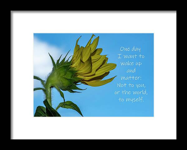 Reovery Framed Print featuring the photograph One Day by Cathy Kovarik