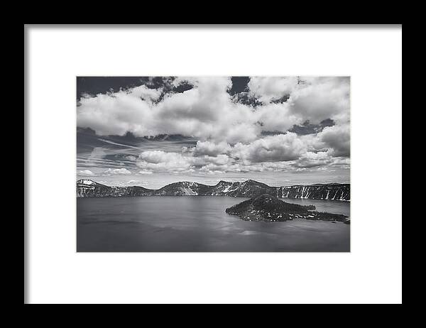 Crater Lake Framed Print featuring the photograph One Day You Will Find Me Again by Laurie Search