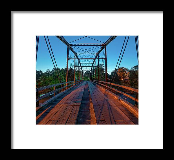 America Framed Print featuring the photograph One Lane Steel Bridge Over War Eagle Creek by Gregory Ballos