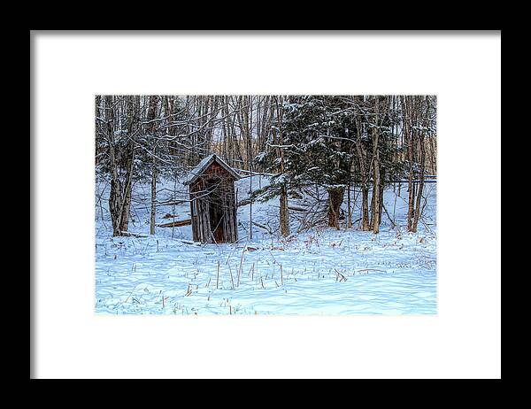 Outhouse Framed Print featuring the photograph One seat no waiting by Jeff Folger