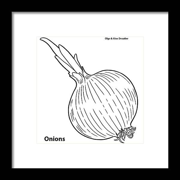 Stamp Framed Print featuring the digital art Onion by Olga And Alexey Drozdov