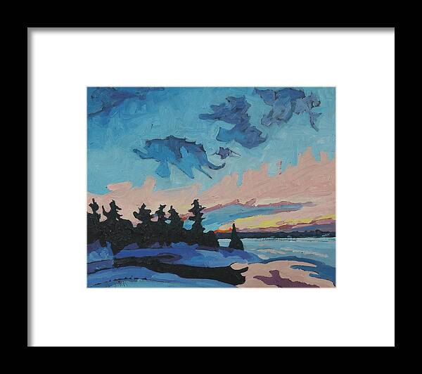 2217 Framed Print featuring the painting Ontario Snowsquall Sunset by Phil Chadwick