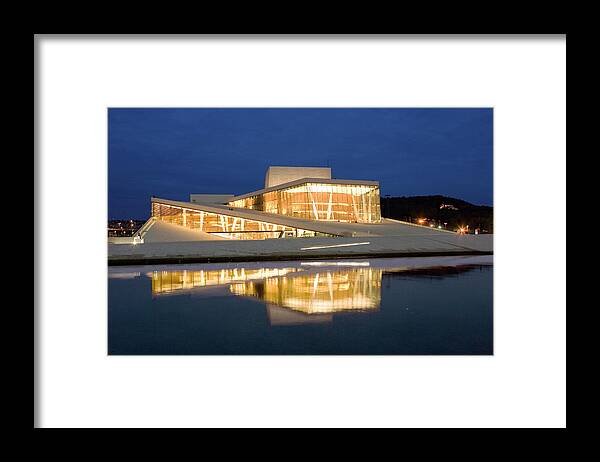 Water's Edge Framed Print featuring the photograph Operahouse, Oslo, Norway by Dag Sundberg