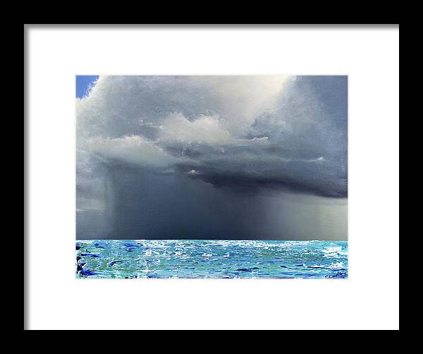 Derek Kaplan Framed Print featuring the painting Opt.26.19 'Storm' by Derek Kaplan