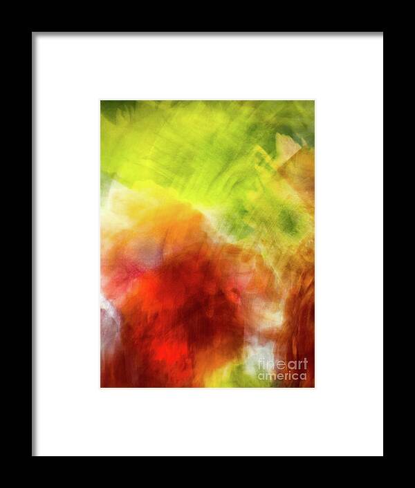 Abstract Framed Print featuring the photograph Orange And Green Flower Abstract by Phillip Rubino