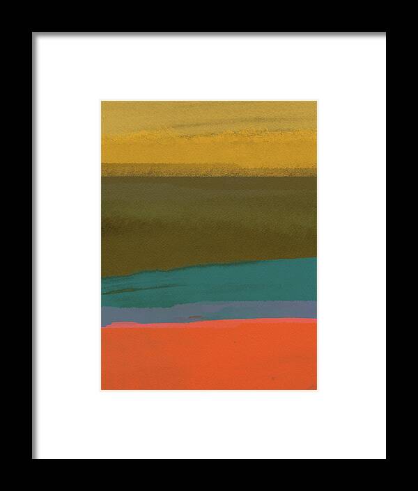 Landscape Framed Print featuring the painting Orange and Yellow Abstract by Naxart Studio