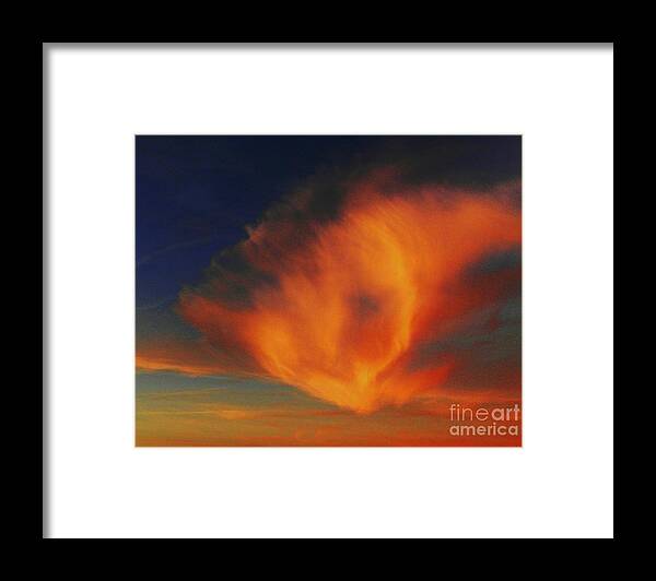Orange Angel Framed Print featuring the photograph Orange Archangel Spirit Cloud Real Ghost Haunting by Delynn Addams
