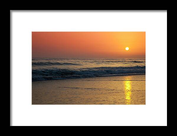 Water's Edge Framed Print featuring the photograph Orange Sunset by Fernandoah