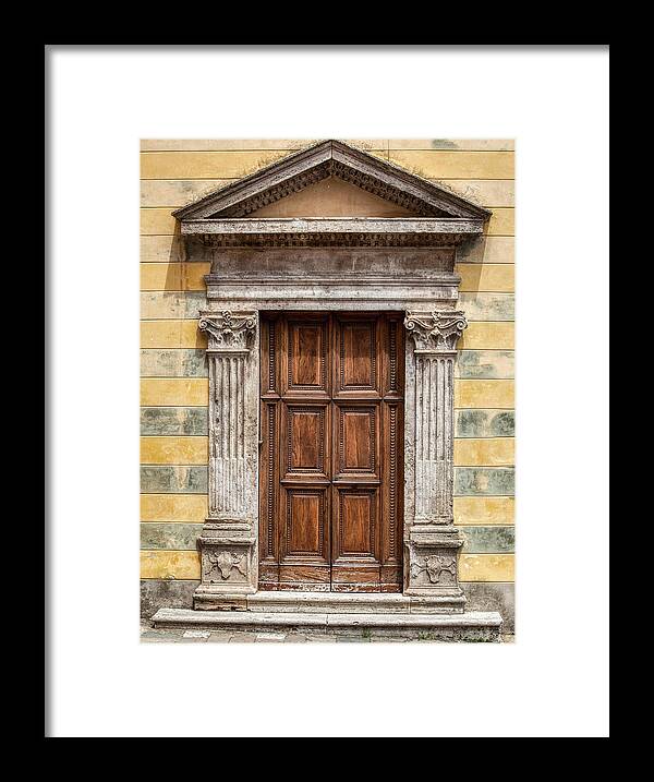 Door Framed Print featuring the photograph Ornate Door of Tuscany by David Letts