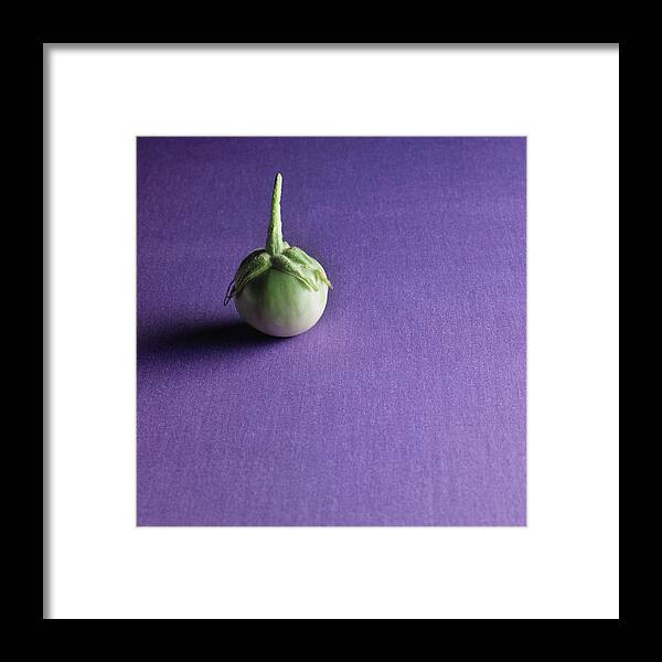 Thai Food Framed Print featuring the photograph Organic Thai Eggplant, Kermit Eggplant by Monica Rodriguez