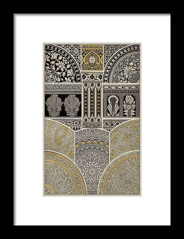 Decorative Framed Print featuring the painting Ornament In Gold & Silver I by Vision Studio