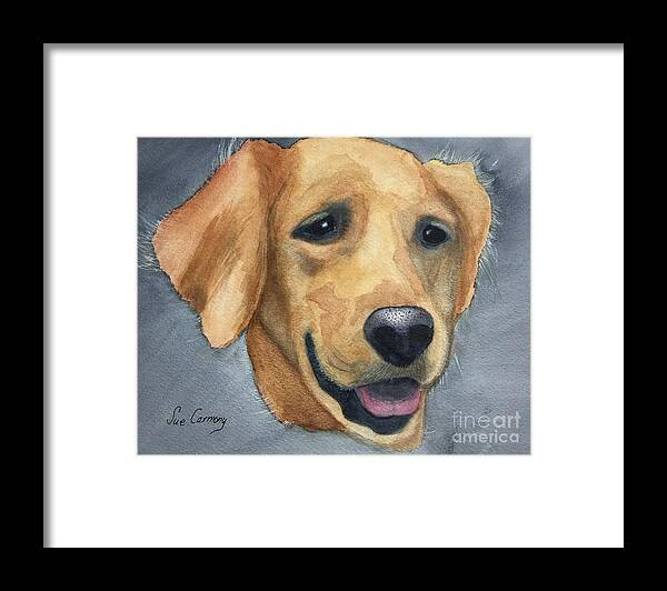 Golden Retriever Framed Print featuring the painting Our Best Friend Josie by Sue Carmony